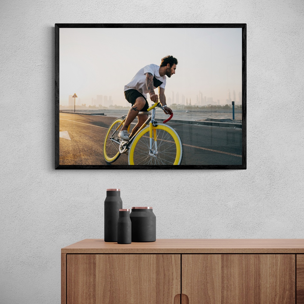 Постер без рамки "Велосипедист" в размере 30х40