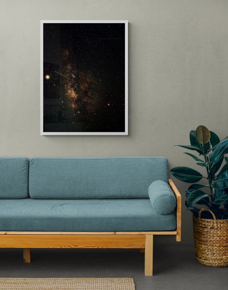 Постер без рамки "Комета в галактике" в размере 30х40