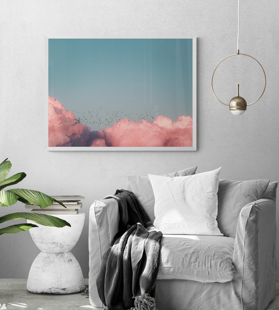 Постер без рамки "Розовое облако" в размере 30х40