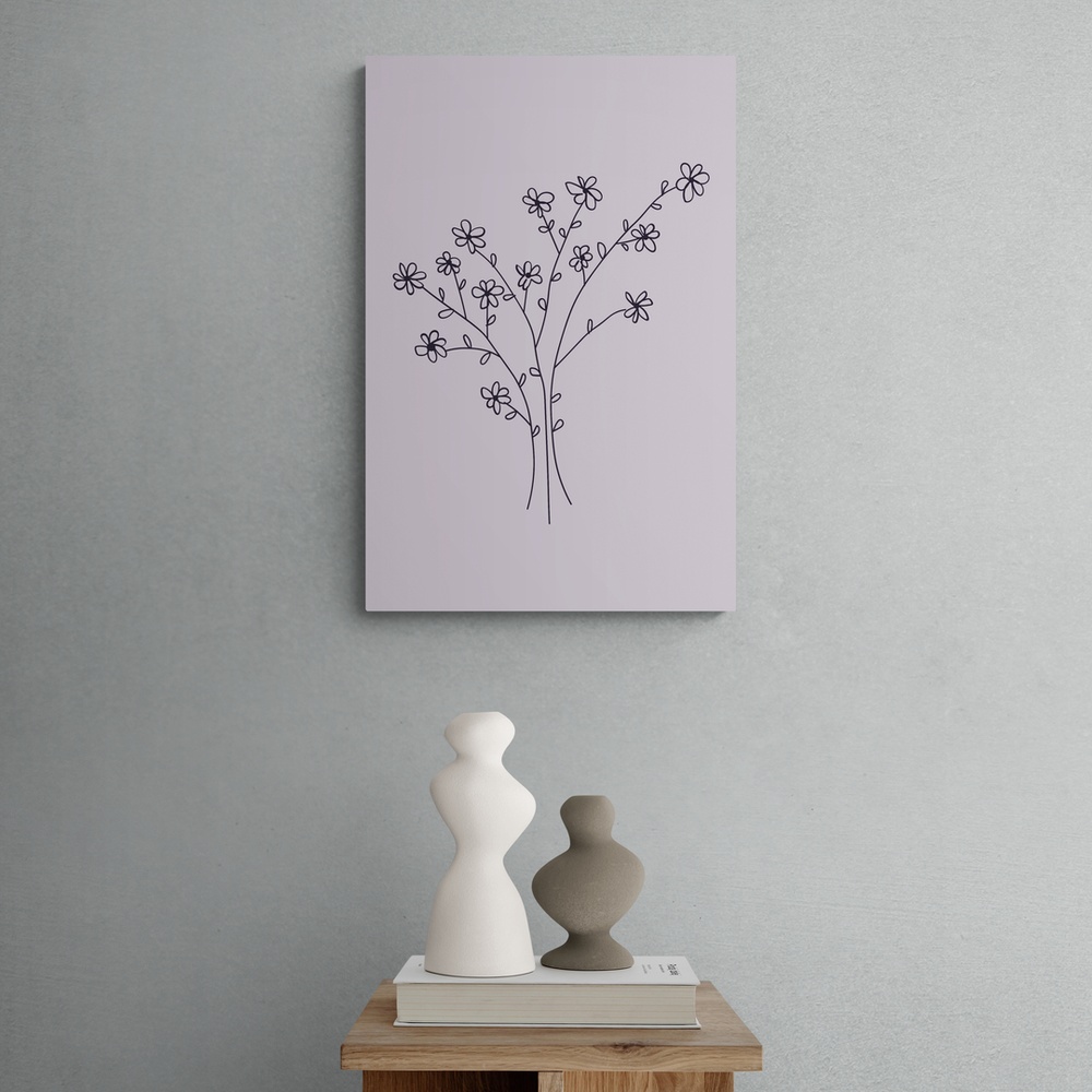 Постер без рамки "Sprigs of flowers" в розмірі 20х30