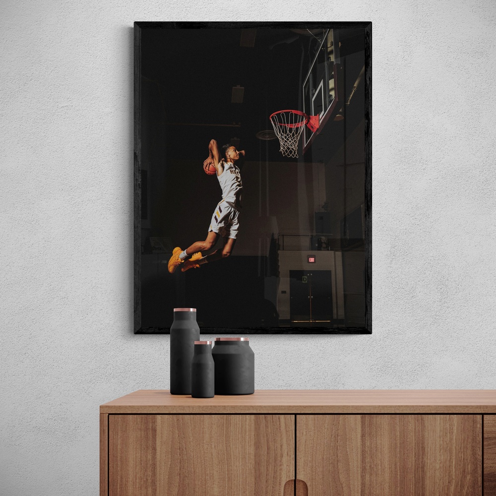 Постер без рамки "Прыжок в баскетболе" в размере 30х40