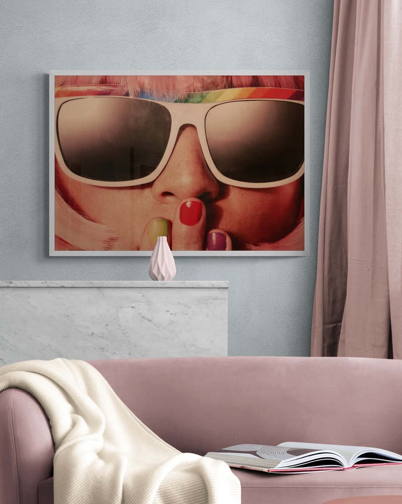 Постер без рамки "Радужные очки" в размере 30х40