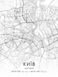 Постер без рамки "Карта міста Києва на білому тлі" в розмірі 30х40
