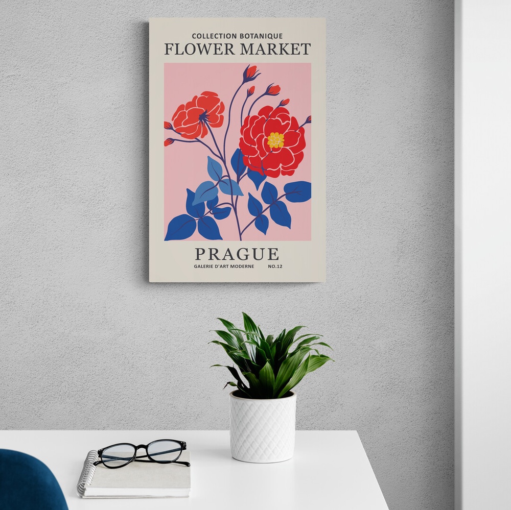 Постер без рамки Flower Market "Prague" в размере 30х40