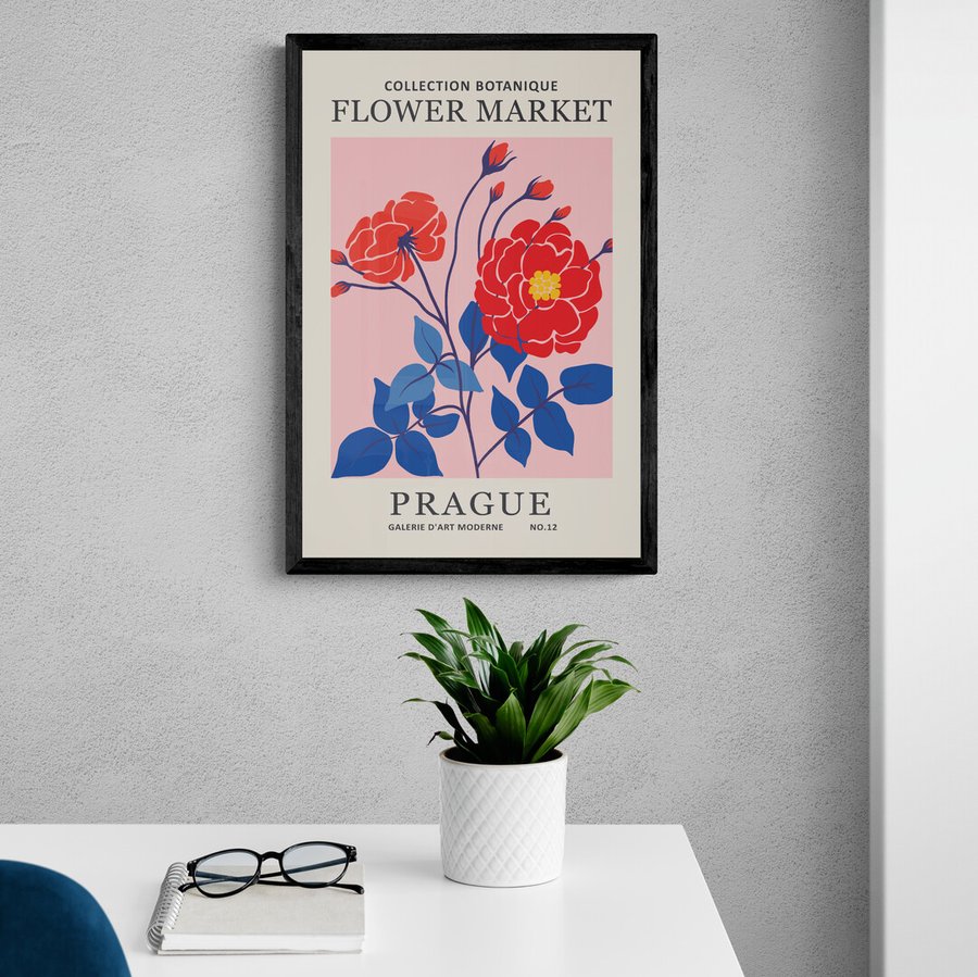 Постер без рамки Flower Market "Prague" в розмірі 30х40