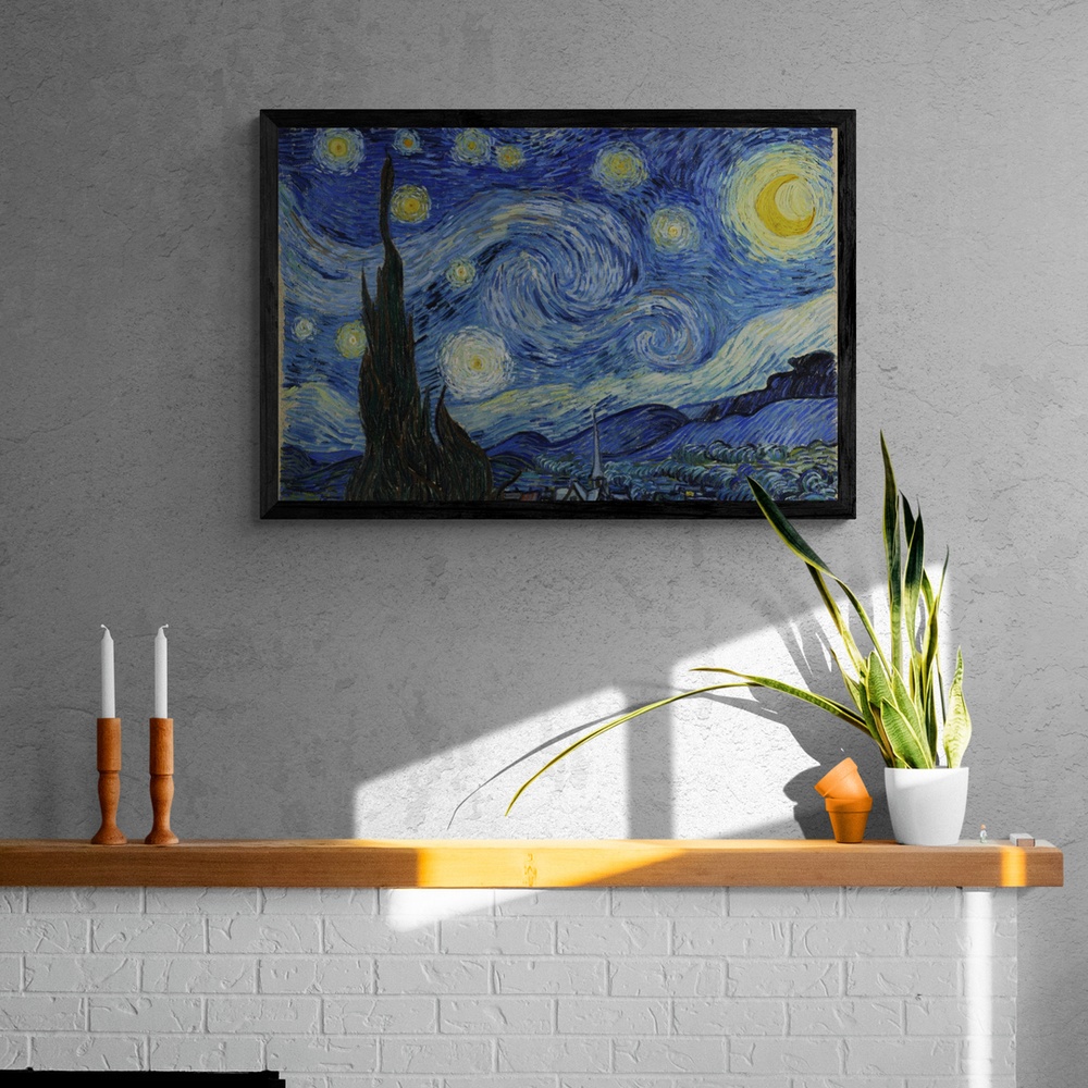 Постер без рамки "Звездная ночь (В. Ван Гог)" в размере 30х40