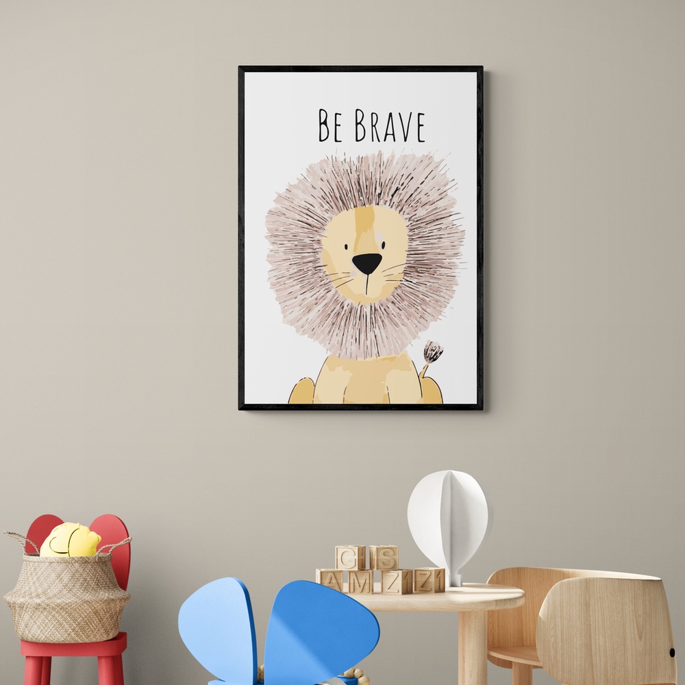 Постер без рамки "Be brave" в розмірі 20х30