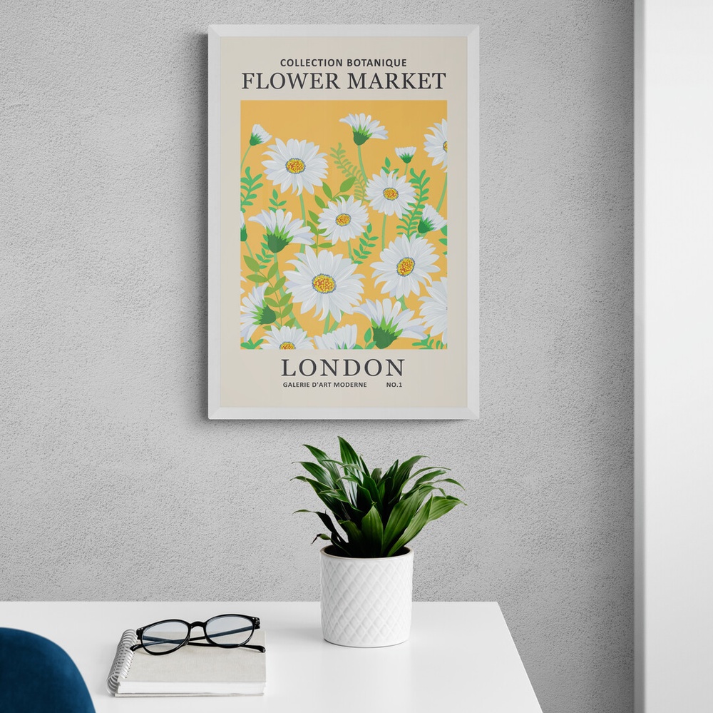 Постер без рамки Flower Market "London" в размере 30х40