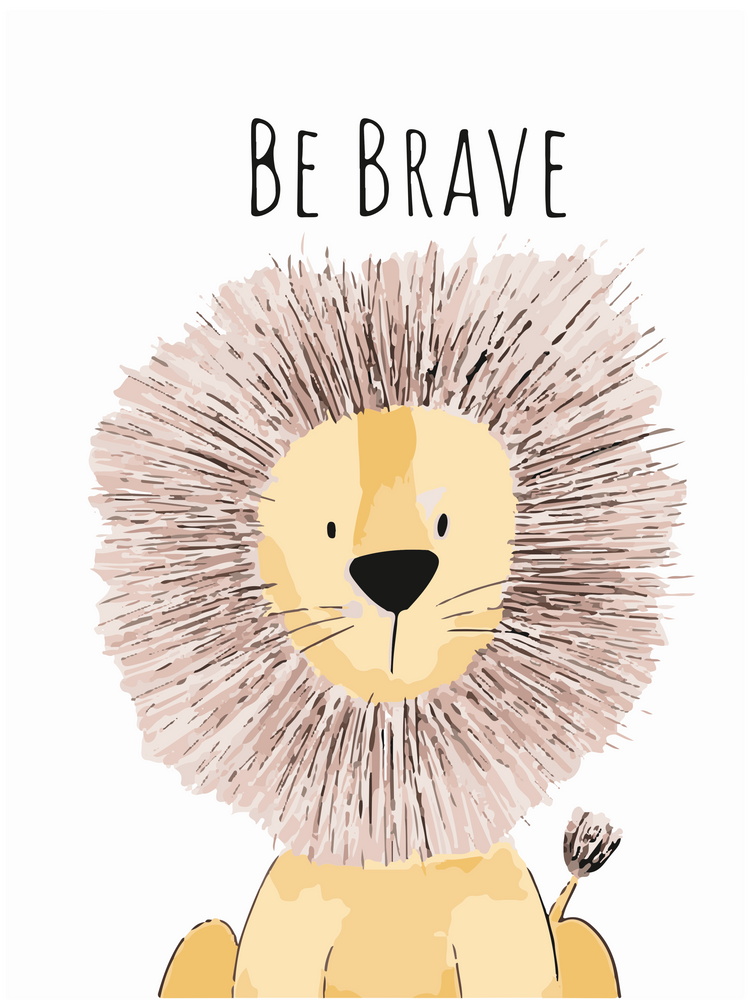 Постер без рамки "Be brave" в размере 30х40
