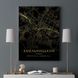 Постер без рамки "Карта города Хмельницкий на черном фоне" в размере 30х40
