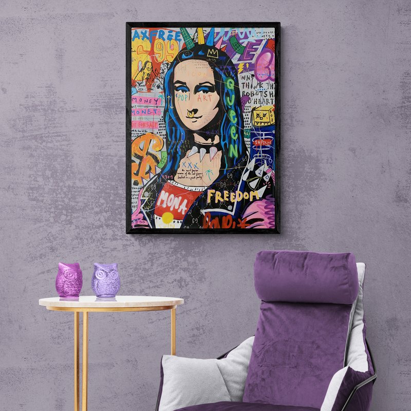 Постер без рамки "Мона Ліза у стилі поп-арт" в розмірі 40х50