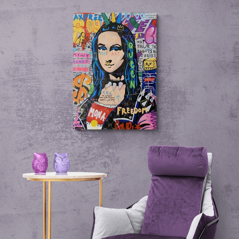 Постер без рамки "Мона Ліза у стилі поп-арт" в розмірі 40х50