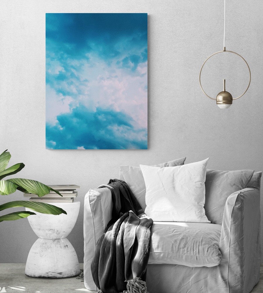 Постер без рамки "Синие облака" в размере 30х40