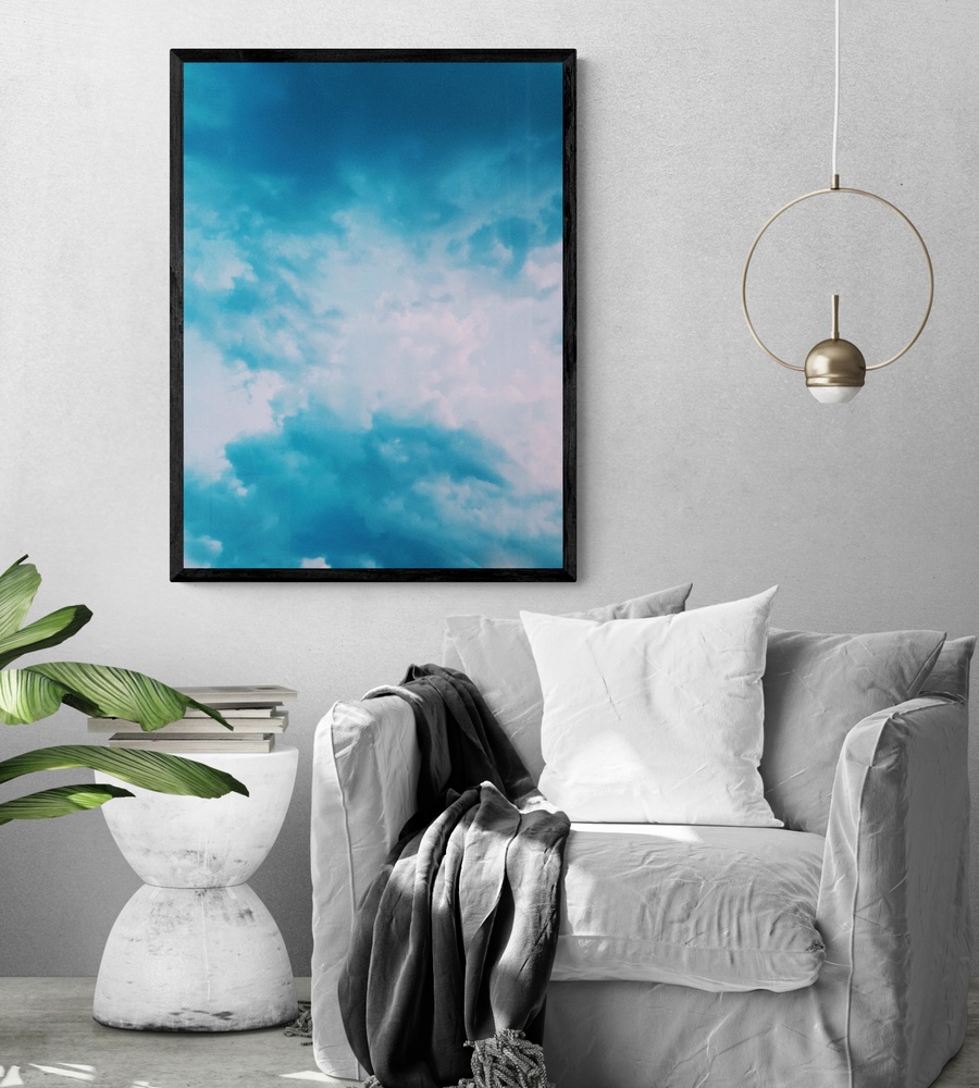Постер без рамки "Синие облака" в размере 30х40