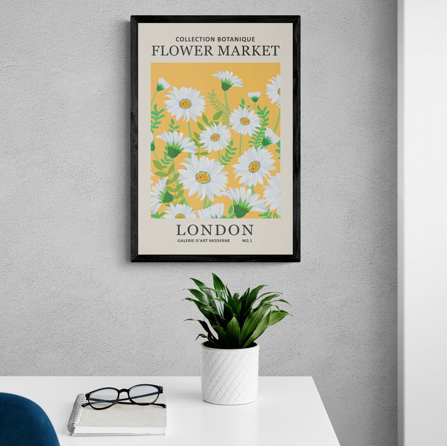 Постер без рамки Flower Market "London" в розмірі 30х40