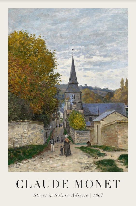Постер без рамки "Street in Sainte-Adresse 1867" в размере 30х40