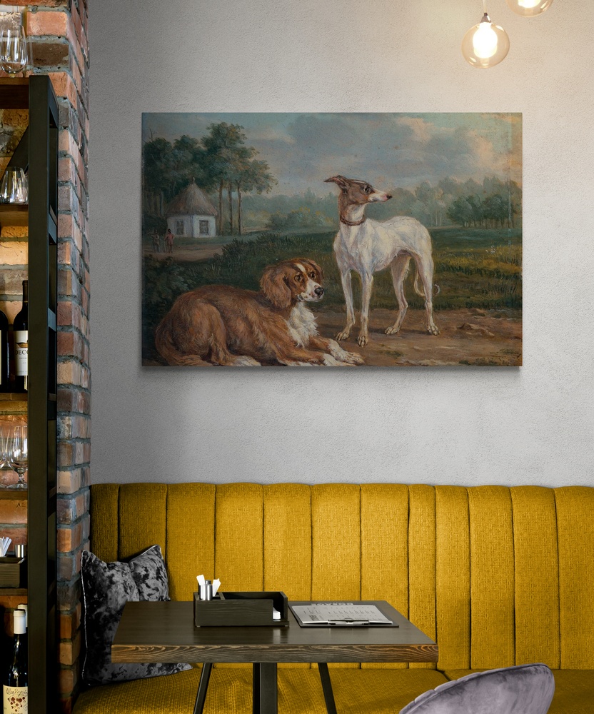 Постер без рамки "Картина Собаки" в размере 30х40