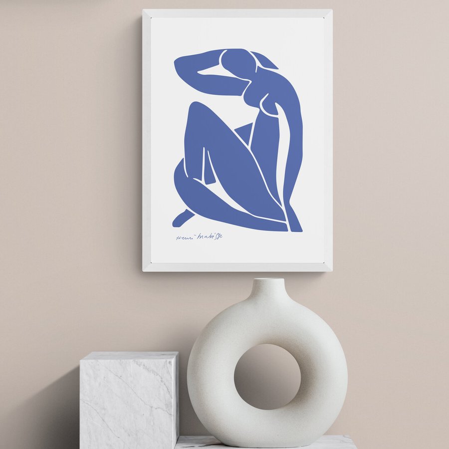 Постер без рамки "Блакитна жінка" в розмірі 30х40
