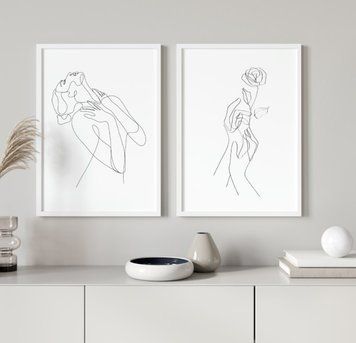 Сет з 2-х картин на фотопапері з пластиковою рамкою та пластиком "Золота глибина" у розмірах 40х50 см