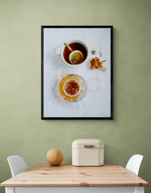 Постер без рамки "Чай с пряностями" в размере 30х40