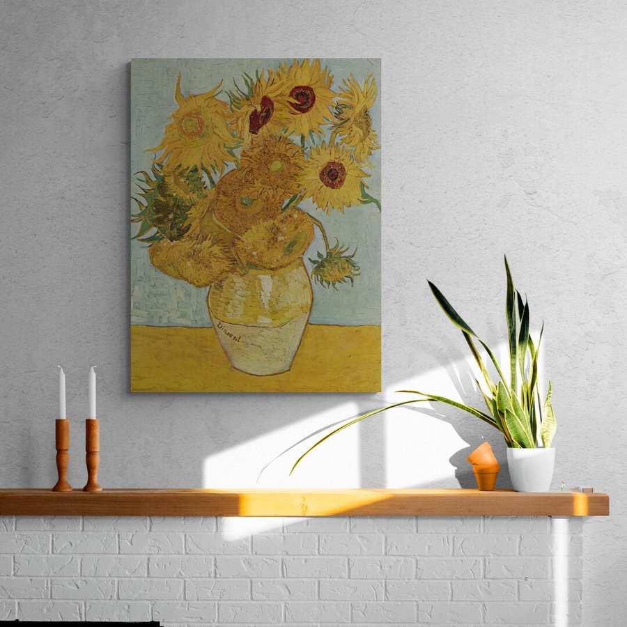 Постер без рамки "Соняшники (В. Ван Гог)" в розмірі 30х40