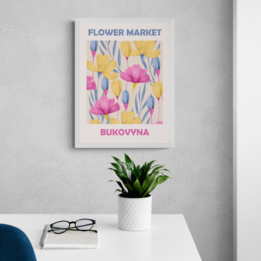 Постер без рамки Flower Market "Bukovyna" в размере 20х30