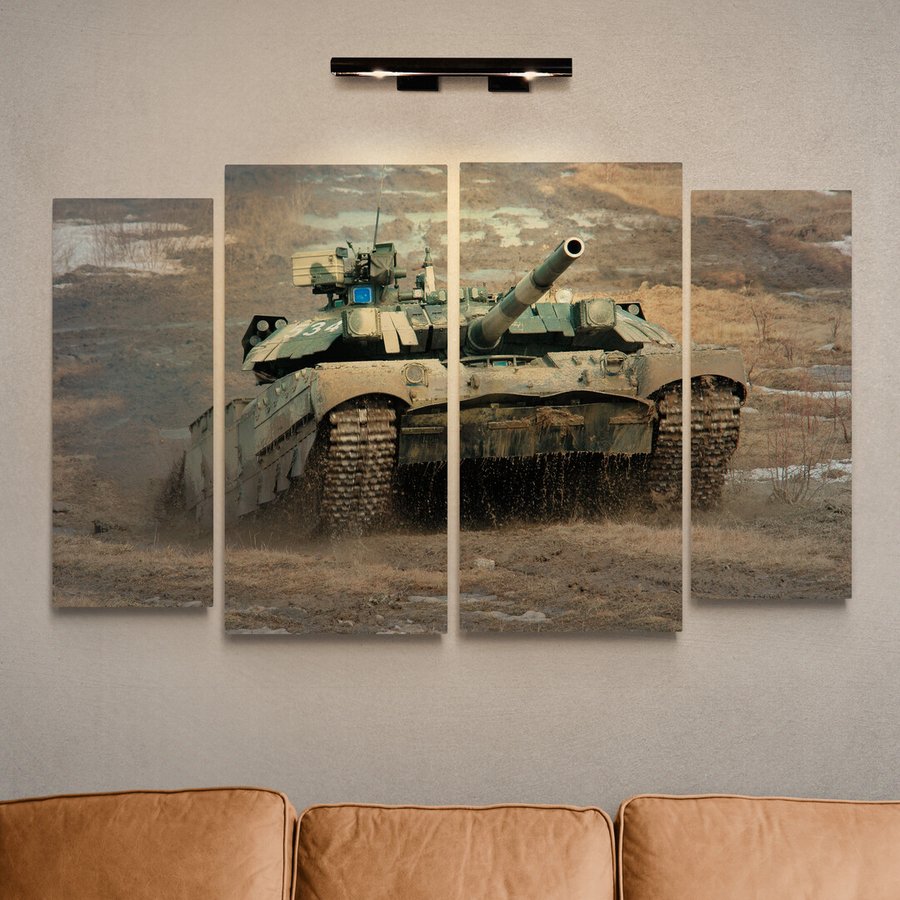 Модульна картина з 4 частин танк "Оплот" в розмірі 101х60
