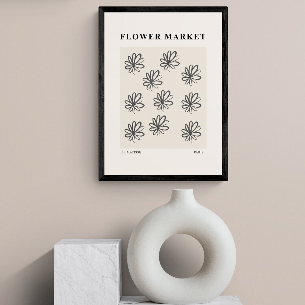 Постер без рамки "Flower market" в размере 30х40