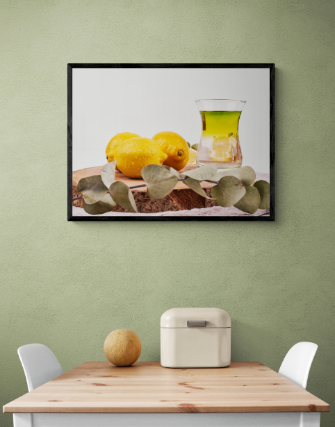 Постер без рамки "Чай и лимоны" в размере 30х40