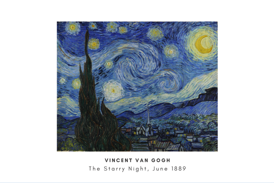 Постер без рамки "The Starry night (Vincent Van Gogh)" в розмірі 30х40