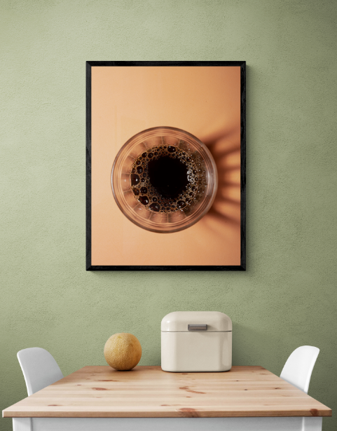 Постер без рамки "Кофе в стакане 2" в размере 30х40