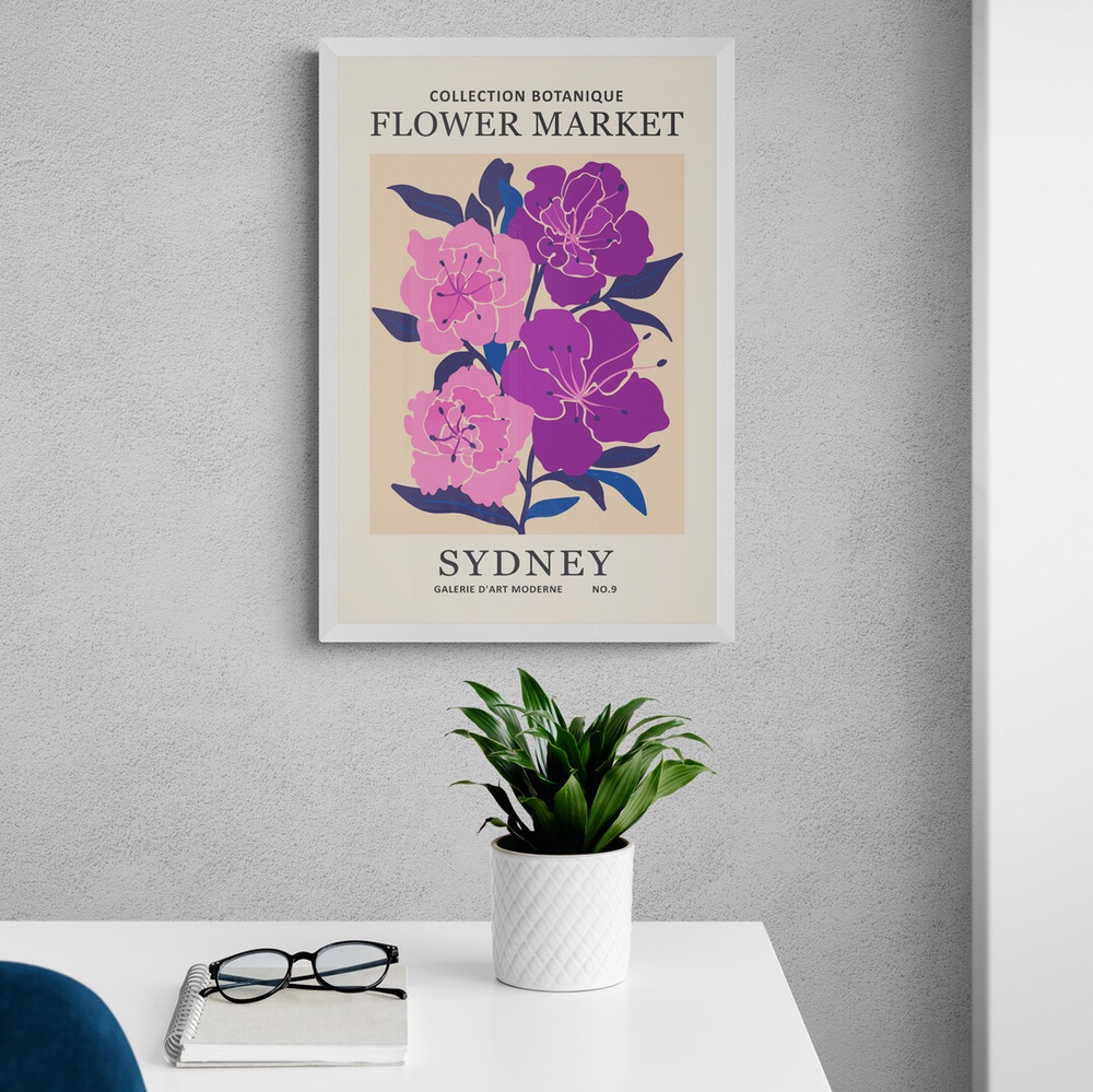 Постер без рамки Flower Market "Sydney" в размере 30х40