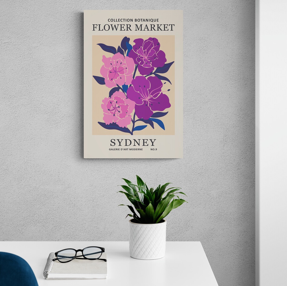 Постер без рамки Flower Market "Sydney" в размере 30х40
