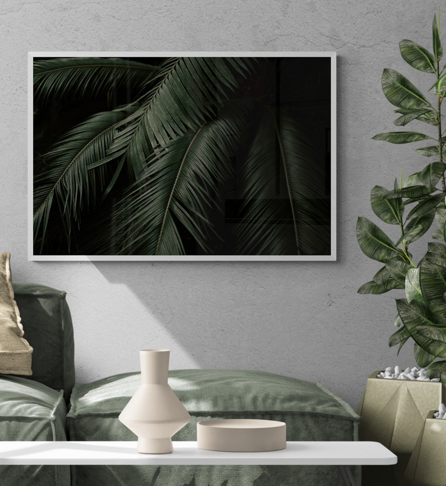 Постер без рамки "Ветви пальмы" в размере 30х40