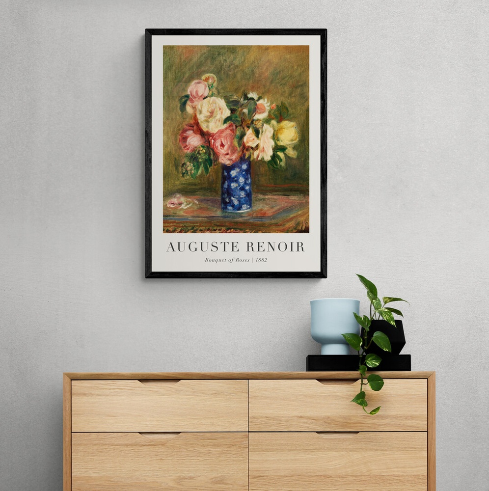 Постер без рамки "Bouquet of Roses 1882" в размере 30х40