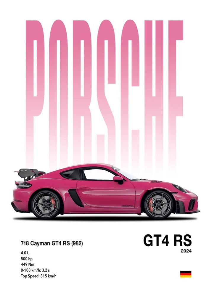 Сет из 3-х картин на фотобумаге с пластиковой рамкой и пластиком &laquo;Porsche &raquo; в размерах 40х50 см