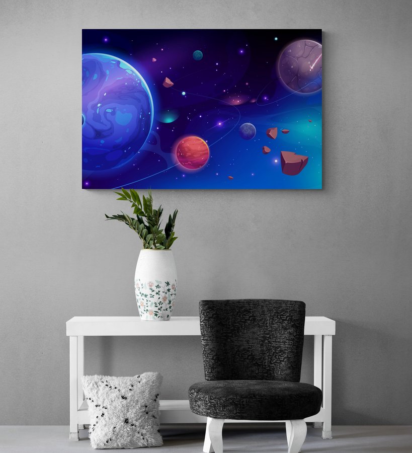 Постер без рамки "Графічні планети" в розмірі 30х40