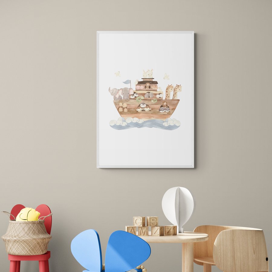 Постер без рамки "Тварини на кораблі " в розмірі 30х40