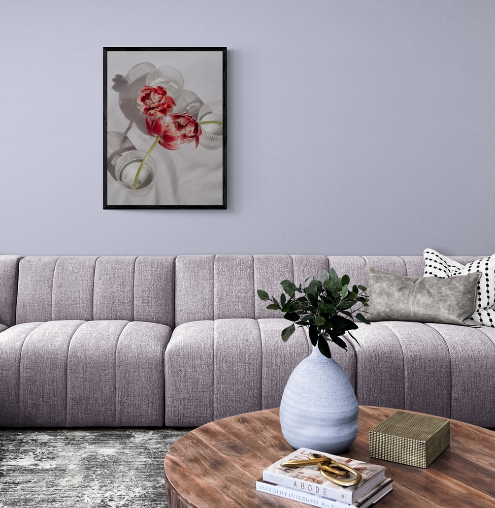 Постер без рамки "Махровые тюльпаны" в размере 30х40