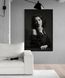 Постер без рамки "Черно-белый портрет женщины" в размере 30х40