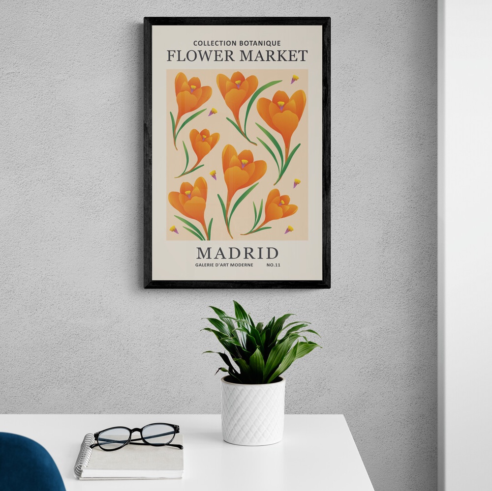 Постер без рамки Flower Market "Madrid" в розмірі 30х40