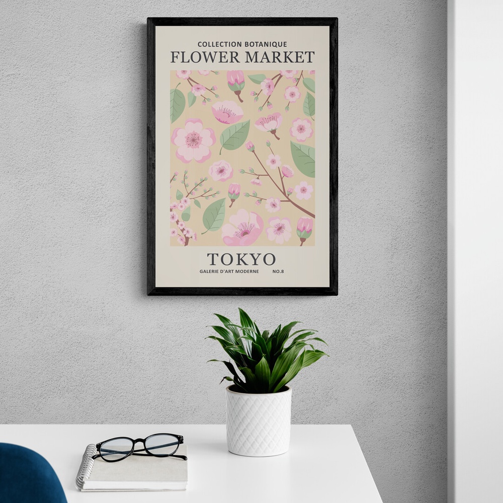 Постер без рамки Flower Market "Tokyo" в размере 30х40