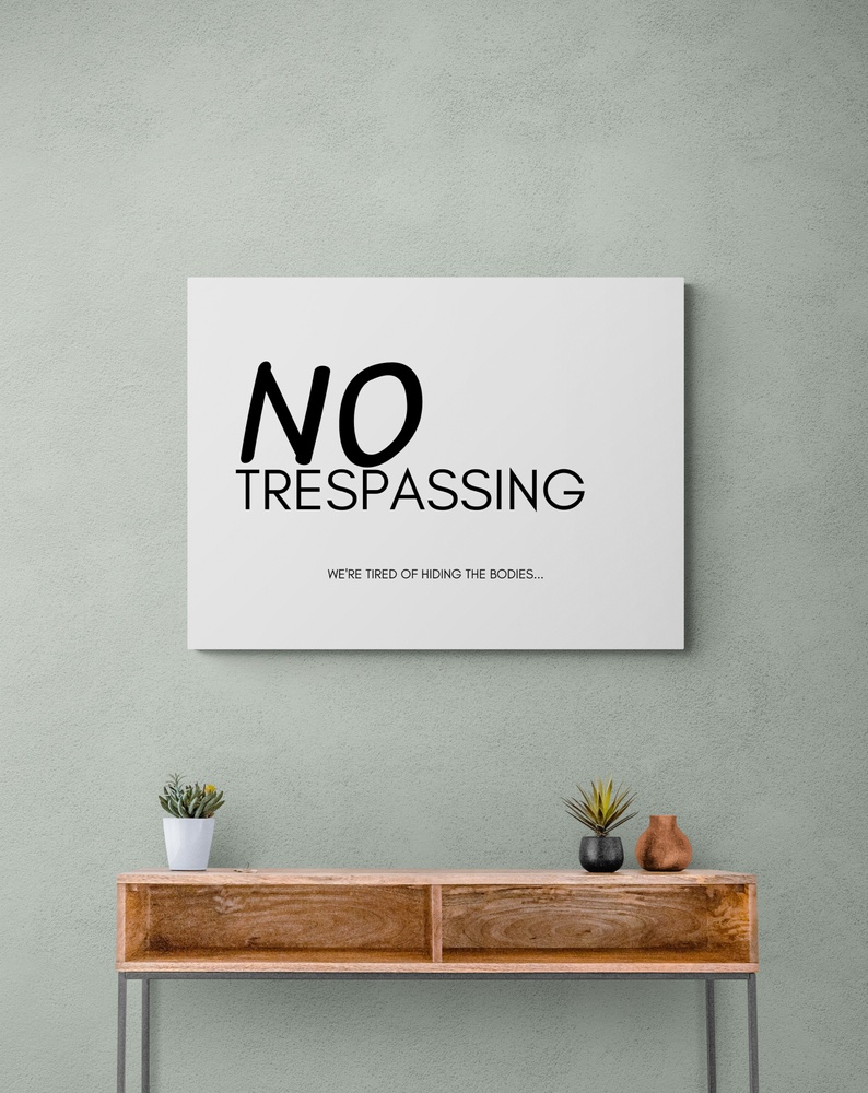 Постер без рамки "No trespassing" в розмірі 30х40