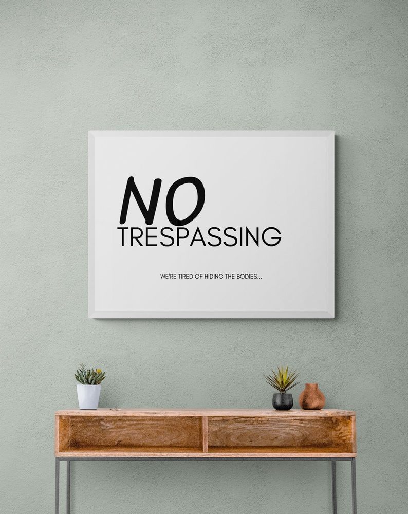 Постер без рамки "No trespassing" в размере 30х40