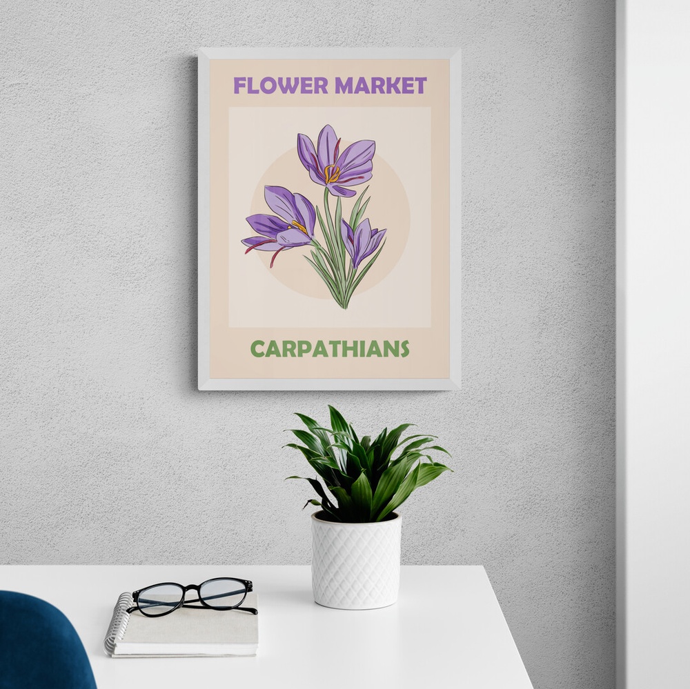 Постер без рамки Flower Market "Carpathians" в размере 30х40