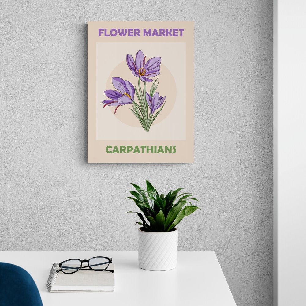 Постер без рамки Flower Market "Carpathians" в розмірі 30х40