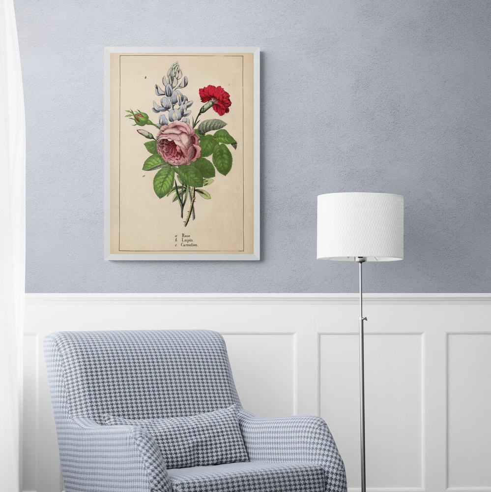 Постер без рамки "Rose Lupin Carnation" в размере 30х40