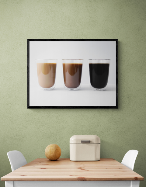 Постер без рамки "Три варианта кофе" в размере 30х40