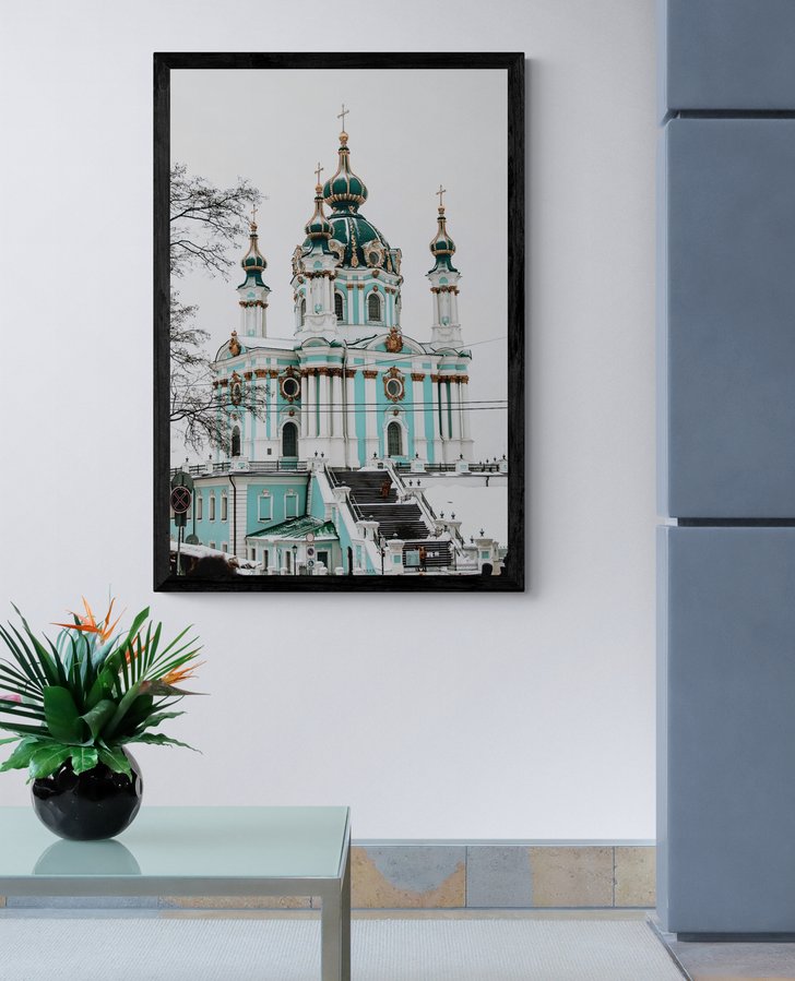 Постер без рамки "Андріївська церква у Києві" в розмірі 30х40