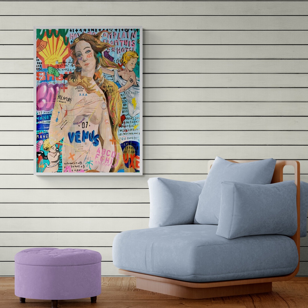 Постер без рамки "Народження Венери у стилі поп-арт" в розмірі 30х40